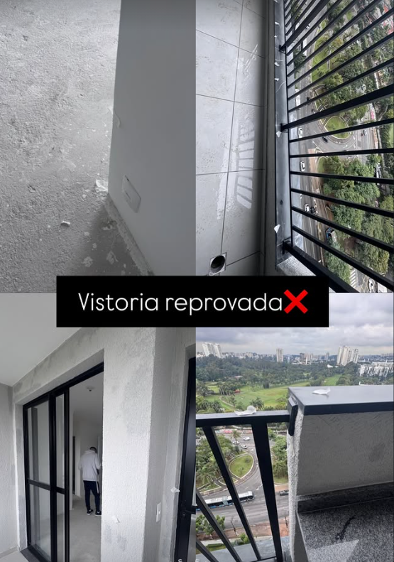 Registro real de vistoria reprovada em imóvel novo